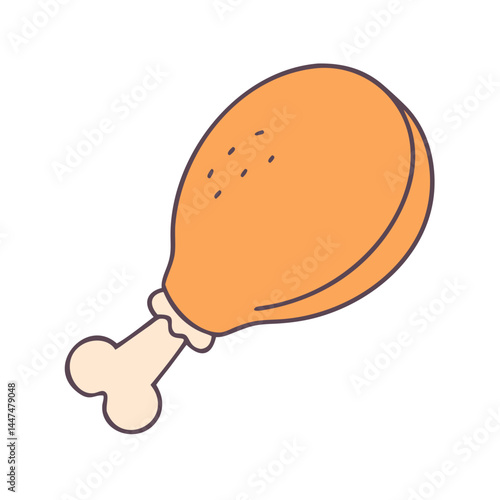 Delicious fried chicken drumstick food illustration crispy chicken leg piece tasty meal snack recipe