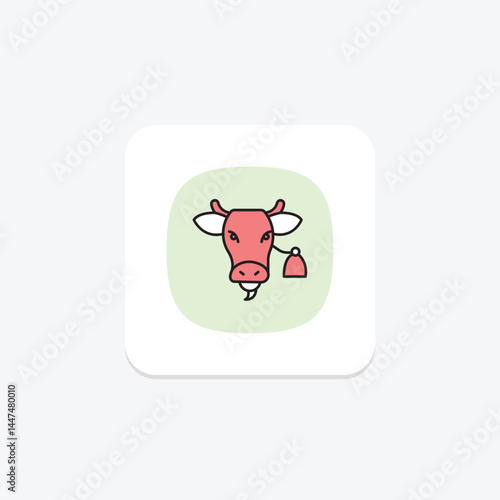 Cow With Bell, vector, pixel perfect, illustrator file