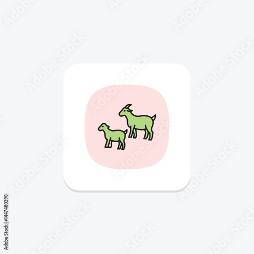 Goat With Kids, vector, pixel perfect, illustrator file
