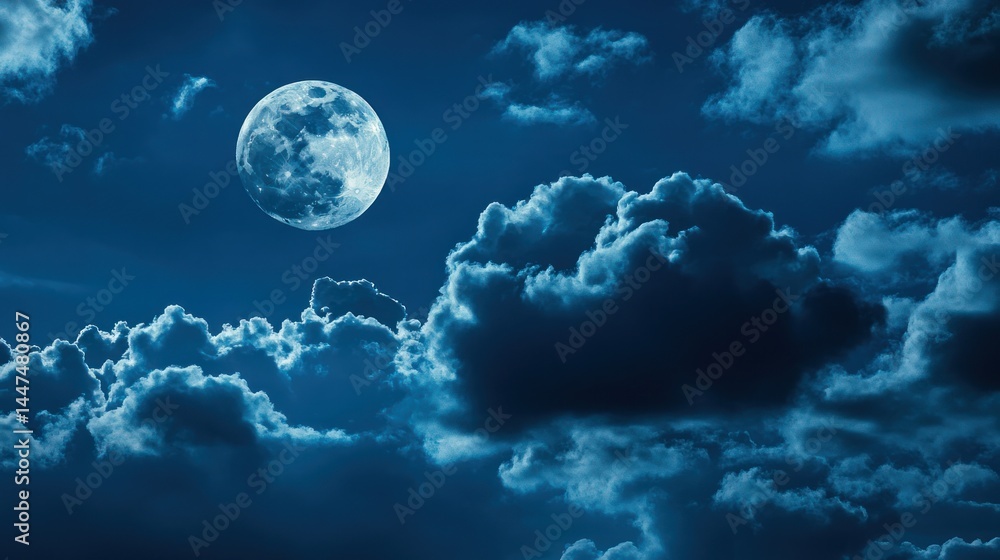 Majestic moonlit cloudscape Majestic moonlit cloudscape