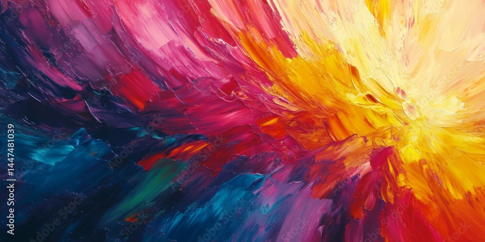 Abstract Colorful Impasto Painting