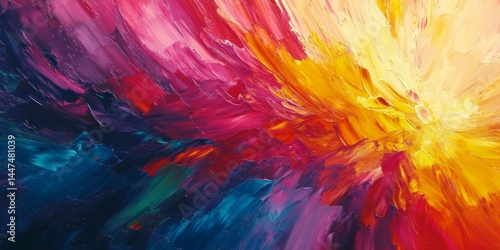 Obraz na płótnie Abstract Colorful Impasto Painting w salonie
