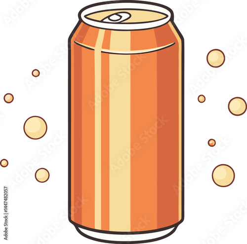 Cartoon aluminum can illustration refreshing beverage container drink design for product mockups and advertisement
