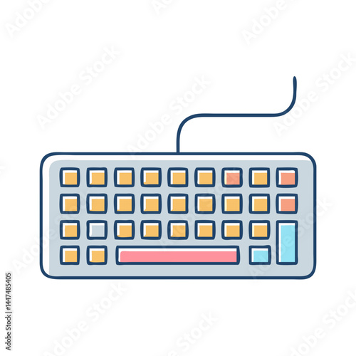 Keyboard vector illustration for computer keyboard peripheral input device technology typing key