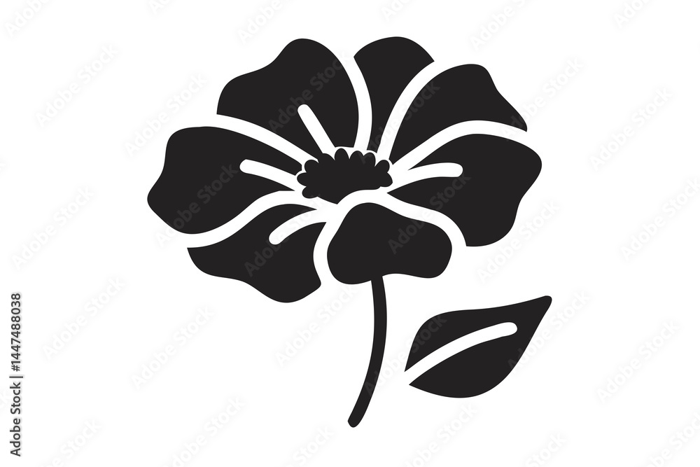 Obraz premium Poppy Flower, Delicate Botanical Illustration, Black and White Poppy Drawing