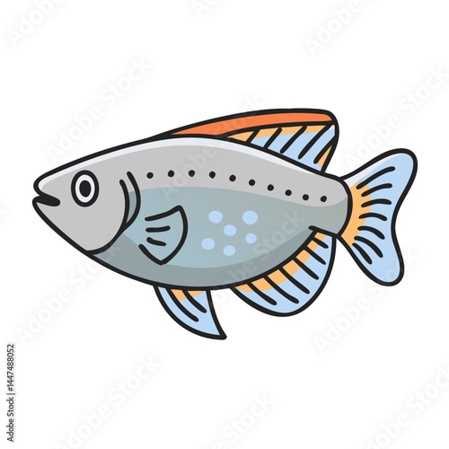 Isolated tetra fish vector illustration for aquarium fish keeping and aquatic pet design needs