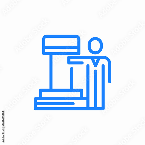 courtroom presenter icon sign vector