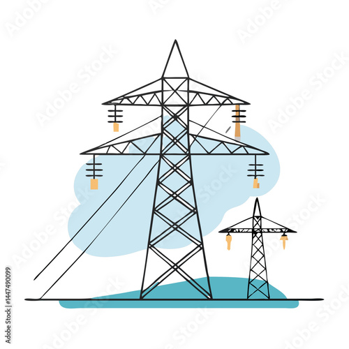 power lines icon, power lines vector illustration-simple illustration of power lines, perfect for power lines logos and icons