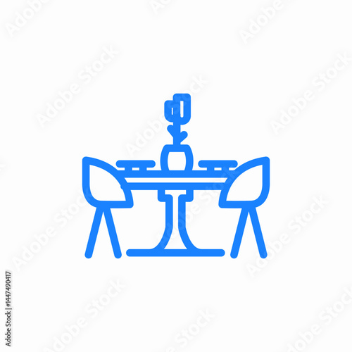 dining table set icon sign vector