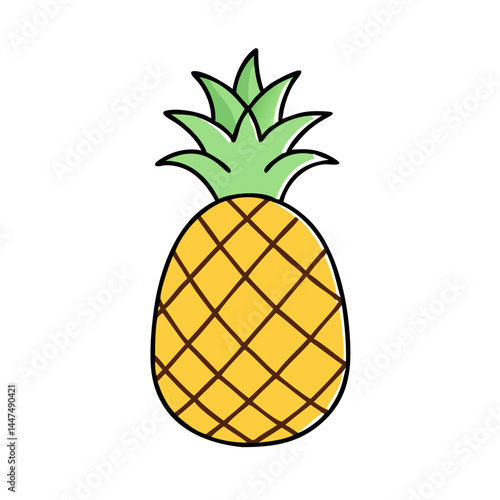 Pineapple fruit tropical summer food healthy vitamin c exotic sweet delicious fresh organic pineapple art