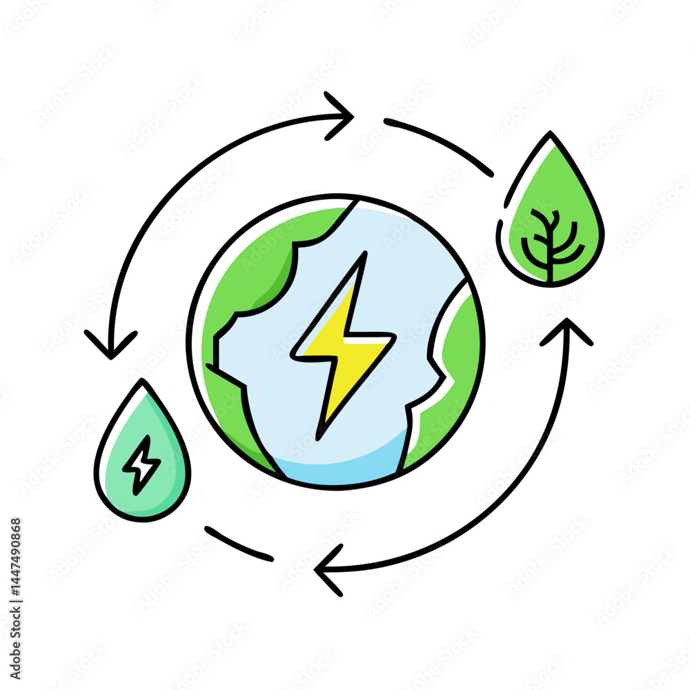 Obraz premium renewable energy icon icon, renewable energy icon vector illustration-simple illustration of renewable energy icon, perfect for renewable energy icon logos and icons