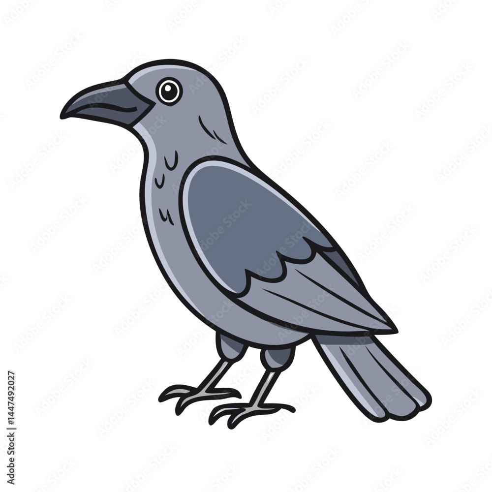 Obraz premium Illustration of a crow raven bird animal wildlife nature drawing cartoon vector design graphic art