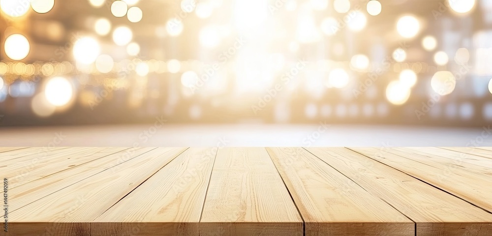 Wooden table with blurred background Wooden table with blurred background