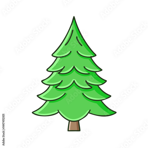 Illustration of a green christmas tree evergreen tree for holiday season vector graphic design