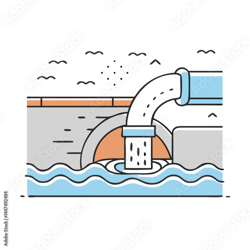 sewer system icon, sewer system vector illustration-simple illustration of sewer system, perfect for sewer system logos and icons