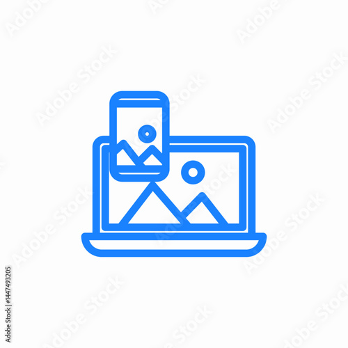 image device sync icon sign vector