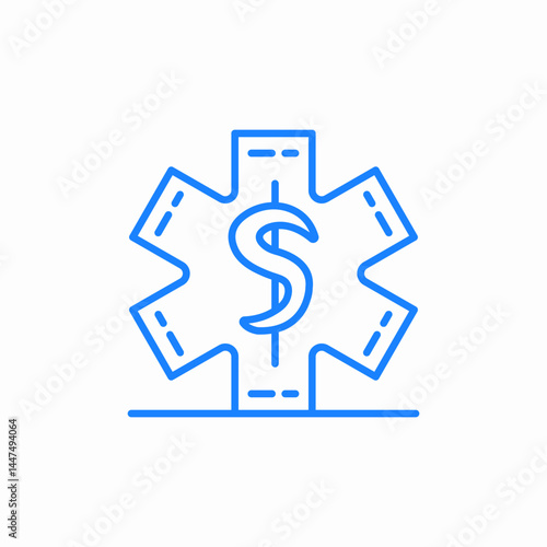 medical dollar healthcare icon sign vector