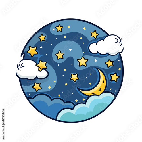 starry night background icon, starry night background vector illustration-simple illustration of starry night background, perfect for starry night background logos and icons