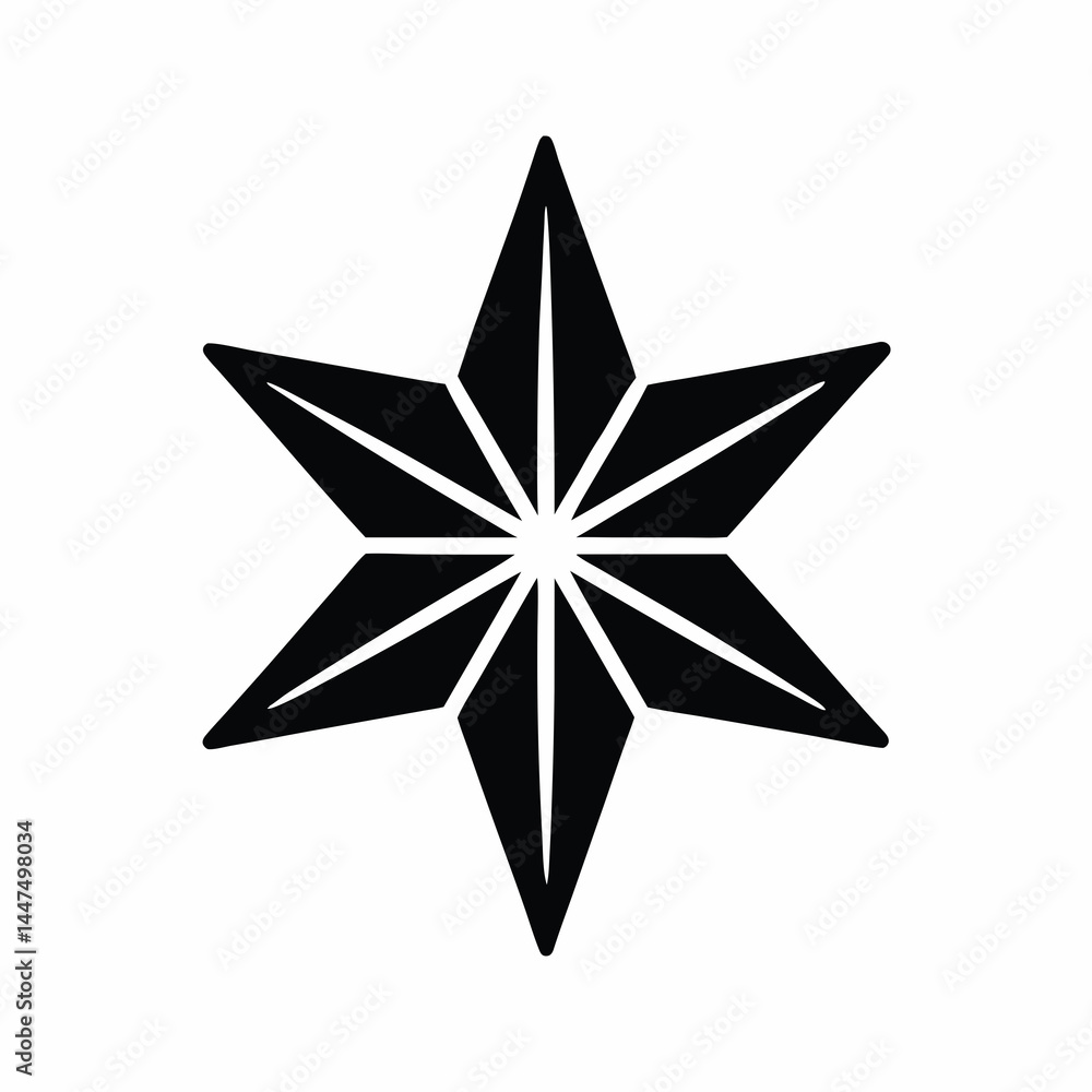 Obraz premium Star icon silhouette vector illustration