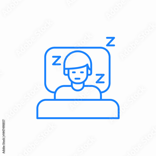 sleeping in bed icon sign vector