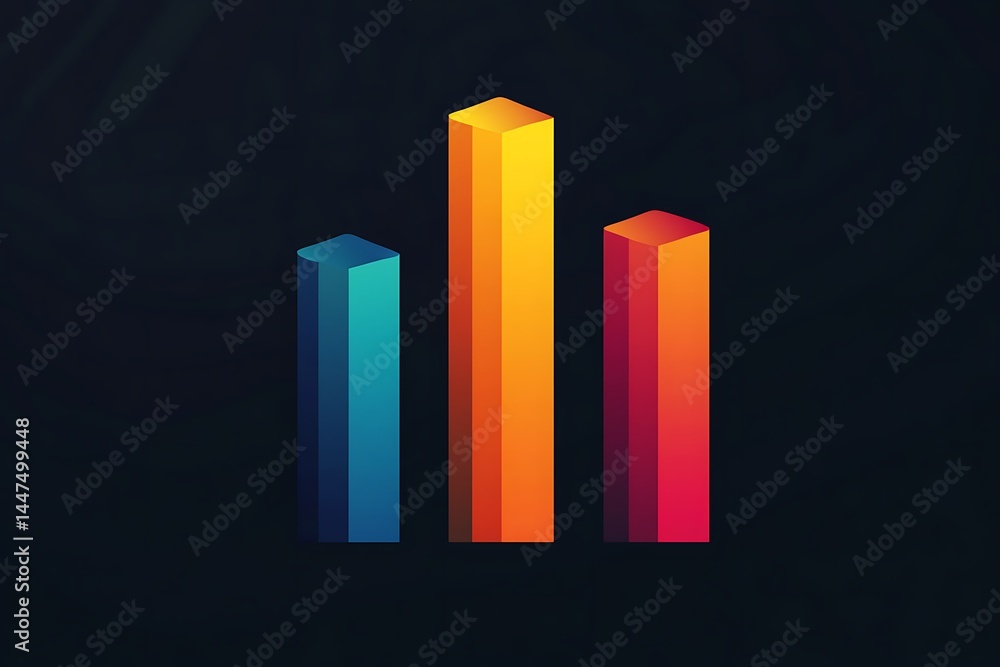 Sleek Bar Graph Logo with Sharp Edges Symbolizing Business Growth Sleek Bar Graph Logo with Sharp Edges Symbolizing Business Growth