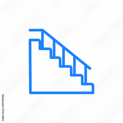 stairs with railing icon sign vector