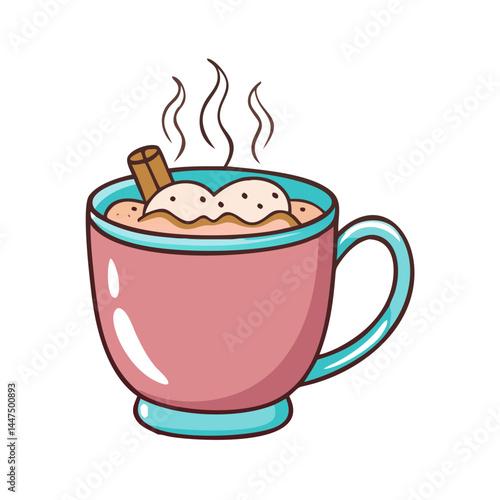 A Delicious Cup of Hot Chocolate with Whipped Cream and Cinnamon Stick
