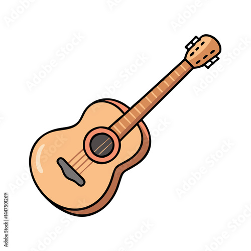 A Charming Illustration of an Acoustic Guitar