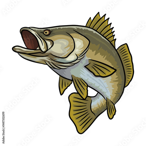 barramundi fishing illustration logo vector image t shirt