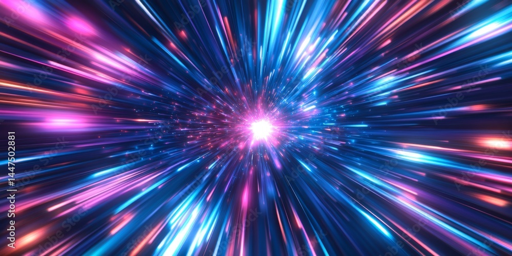 Hyperspace Speed Lines - Futuristic Digital Art