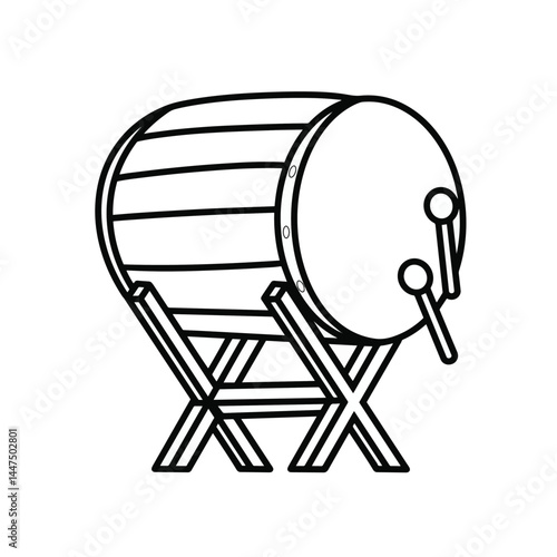 Bedug icon for cultural or music designs. Traditional Indonesian symbol. Available in vector format.