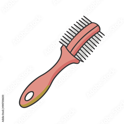 Pink Pet Grooming Brush with DoubleSided Bristles for Dogs and Cats