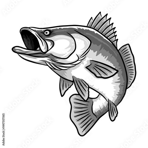 barramundi fishing illustration logo vector image t shirt