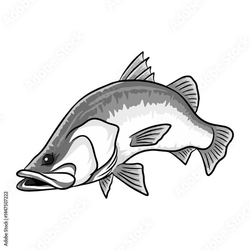barramundi fishing illustration logo vector image t shirt