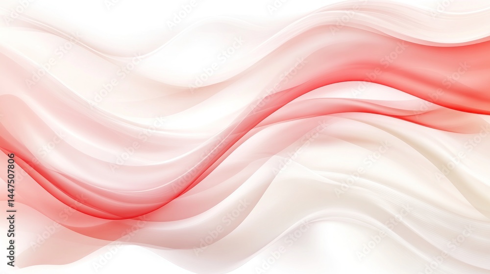 Abstract flowing forms of red and white, smooth and soft. Abstract flowing forms of red and white, smooth and soft.