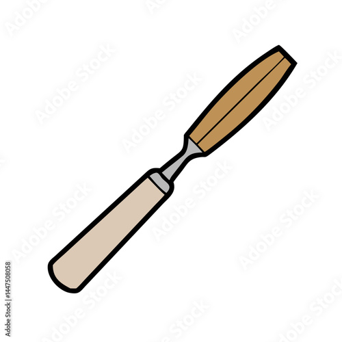 A Detailed Illustration of a Wood Carving Tool a Gouge Chisel for Woodworking Projects
