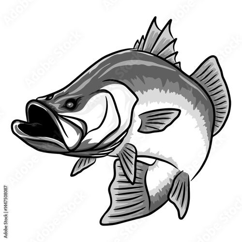 barramundi fishing illustration logo vector image t shirt