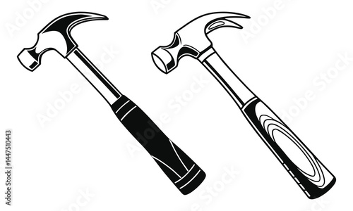 Isolated on a white background, a steel hammer is a vital tool for construction work and carpentry, often used with nails for repair and improvement