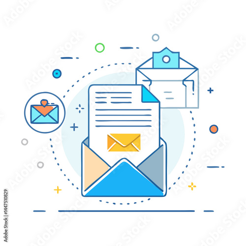 Email Marketing and Newsletter Design Concept Illustration