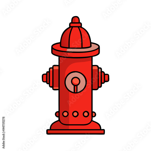 A Classic Red Fire Hydrant Illustration Design Element