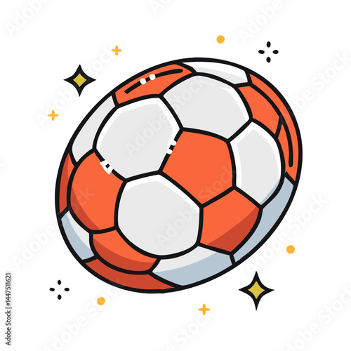 A Vibrant Illustration of a Soccer Ball with Sparkling Effects