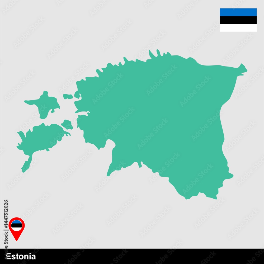 Obraz premium Estonia country map vector isolated on transparent background