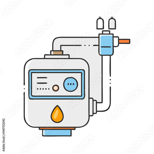 Smart Home Gas Meter System with Digital Display and Water Filtration