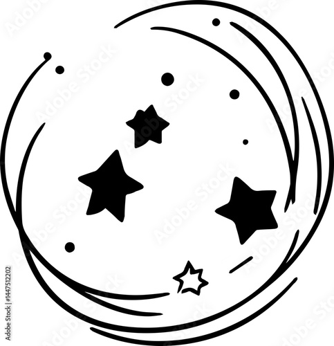 Nightfall Sky with Shooting Stars