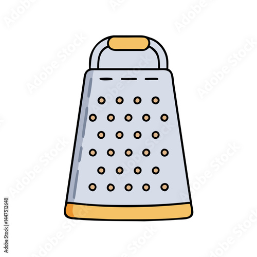 A Detailed Illustration of a Classic Metal Grater for Kitchen Use