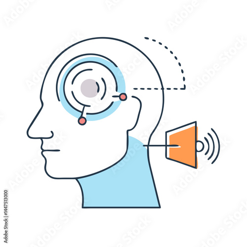 Auditory Processing and Brain Function Conceptual Illustration