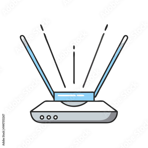 Wireless Router Icon Illustration Digital Network Technology Broadcasting Wifi Internet Connection