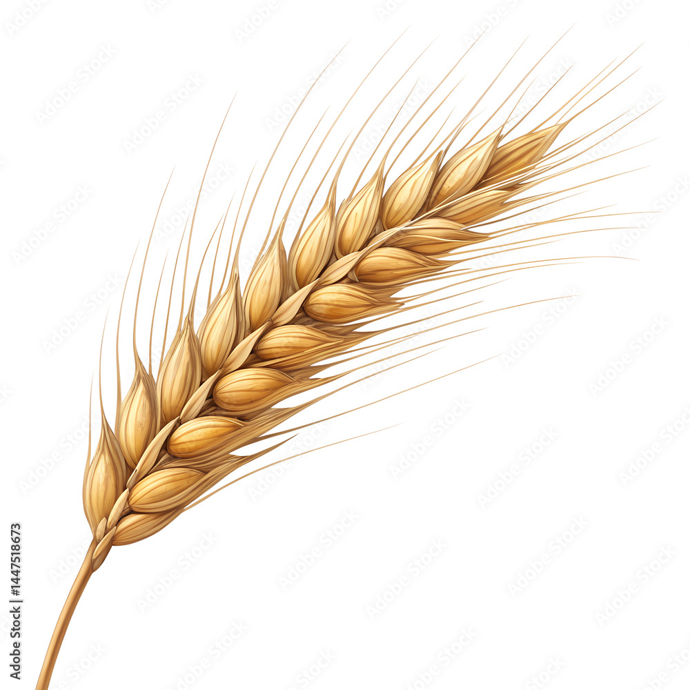 3d an ear of wheat isolated on white background.png 3d an ear of wheat isolated on white background.png