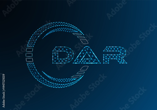 DAR low poly letter logo vector design. DAR lower poly logo design.