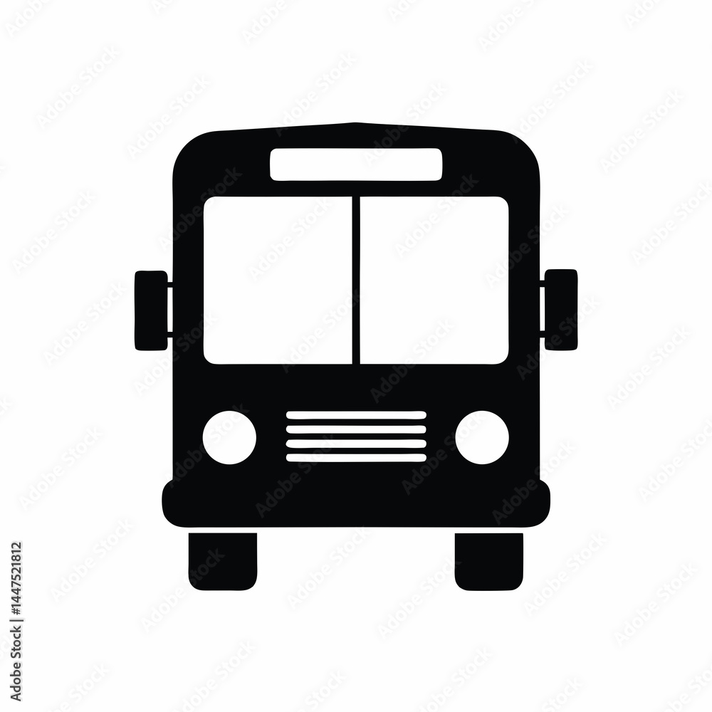 Bus icon silhouette vector illustration Bus icon silhouette vector illustration